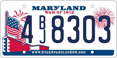 MD license plate 4BJ8303