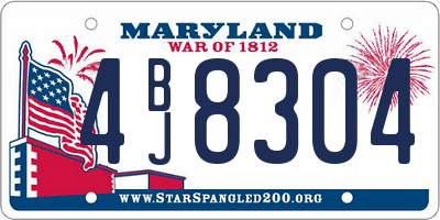 MD license plate 4BJ8304