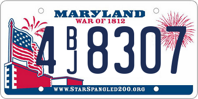 MD license plate 4BJ8307