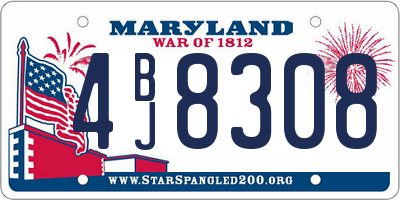 MD license plate 4BJ8308