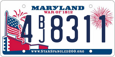 MD license plate 4BJ8311