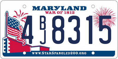 MD license plate 4BJ8315