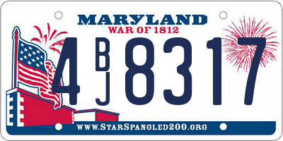 MD license plate 4BJ8317