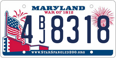 MD license plate 4BJ8318