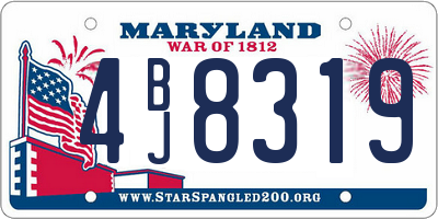 MD license plate 4BJ8319