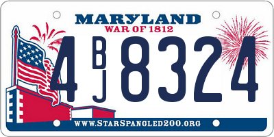 MD license plate 4BJ8324