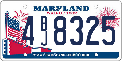 MD license plate 4BJ8325