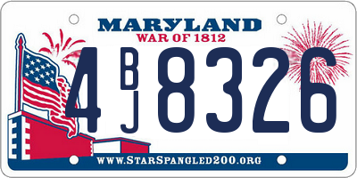 MD license plate 4BJ8326