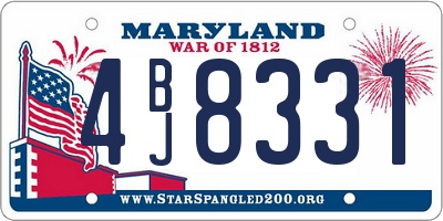 MD license plate 4BJ8331
