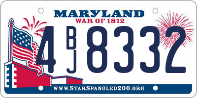 MD license plate 4BJ8332