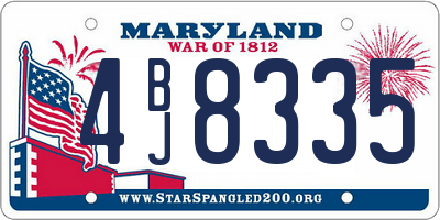 MD license plate 4BJ8335