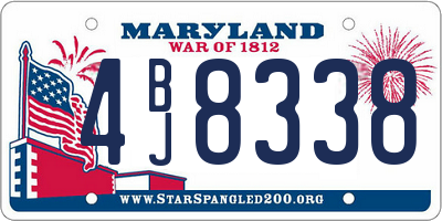 MD license plate 4BJ8338