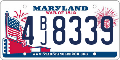 MD license plate 4BJ8339