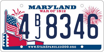 MD license plate 4BJ8346