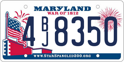 MD license plate 4BJ8350