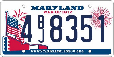 MD license plate 4BJ8351