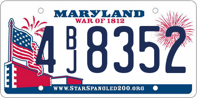 MD license plate 4BJ8352