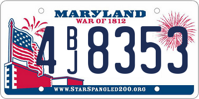MD license plate 4BJ8353
