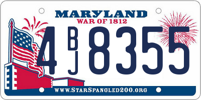 MD license plate 4BJ8355