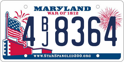 MD license plate 4BJ8364