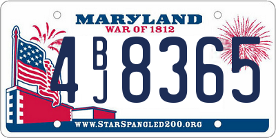 MD license plate 4BJ8365