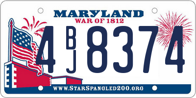 MD license plate 4BJ8374