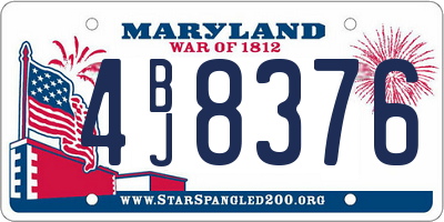 MD license plate 4BJ8376