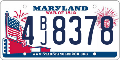 MD license plate 4BJ8378