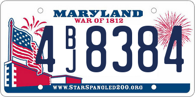 MD license plate 4BJ8384