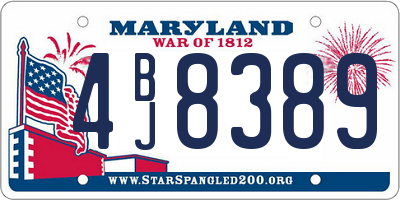 MD license plate 4BJ8389