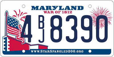 MD license plate 4BJ8390