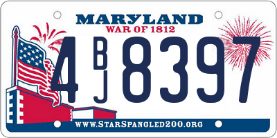MD license plate 4BJ8397