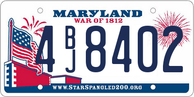 MD license plate 4BJ8402