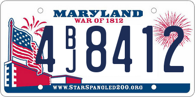 MD license plate 4BJ8412