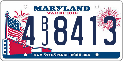 MD license plate 4BJ8413