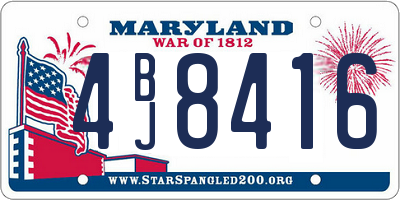 MD license plate 4BJ8416