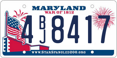 MD license plate 4BJ8417
