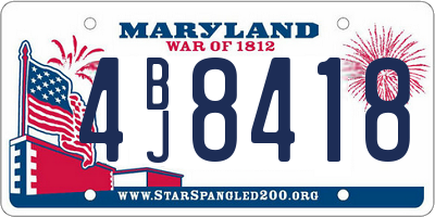 MD license plate 4BJ8418