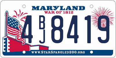MD license plate 4BJ8419