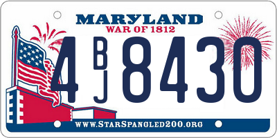MD license plate 4BJ8430