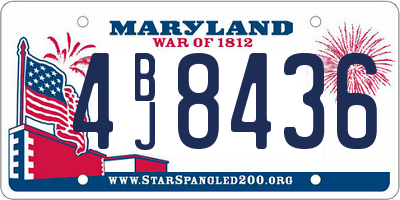 MD license plate 4BJ8436