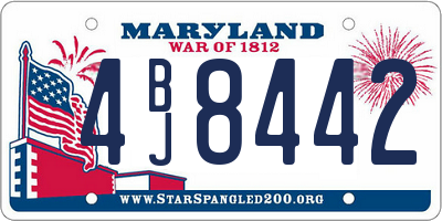 MD license plate 4BJ8442