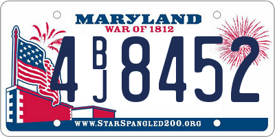 MD license plate 4BJ8452