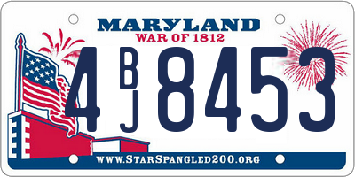MD license plate 4BJ8453