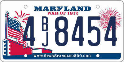 MD license plate 4BJ8454