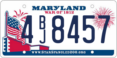 MD license plate 4BJ8457
