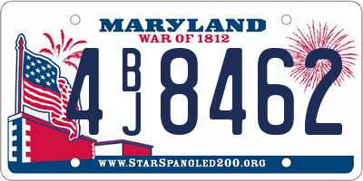 MD license plate 4BJ8462
