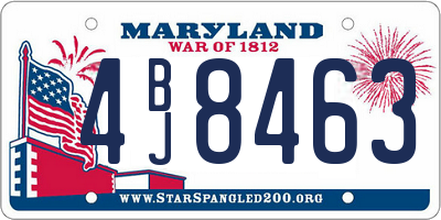 MD license plate 4BJ8463