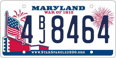 MD license plate 4BJ8464
