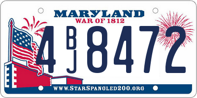 MD license plate 4BJ8472